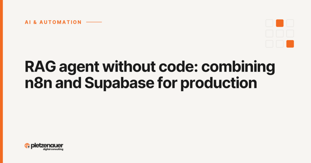 RAG agent without code: combining n8n and Supabase for production