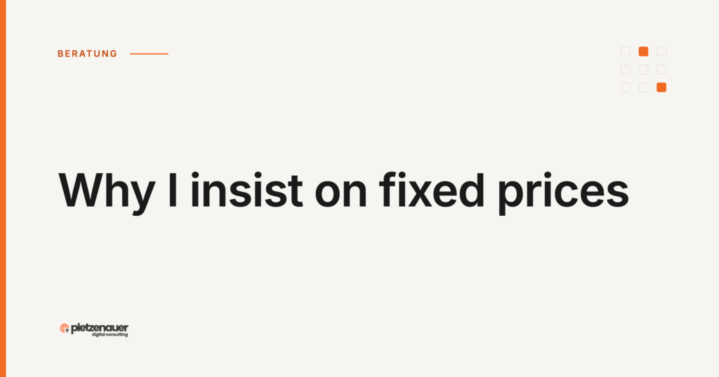 Why I insist on fixed prices