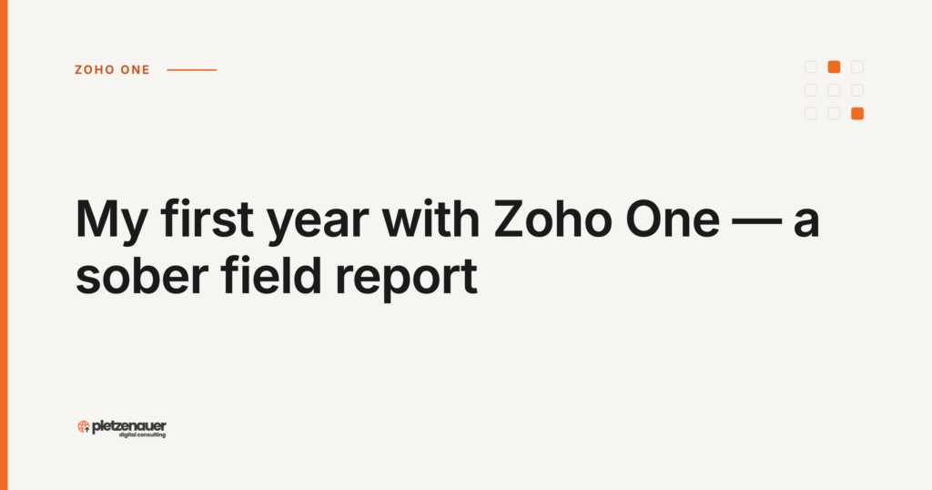 My first year with Zoho One — a sober field report