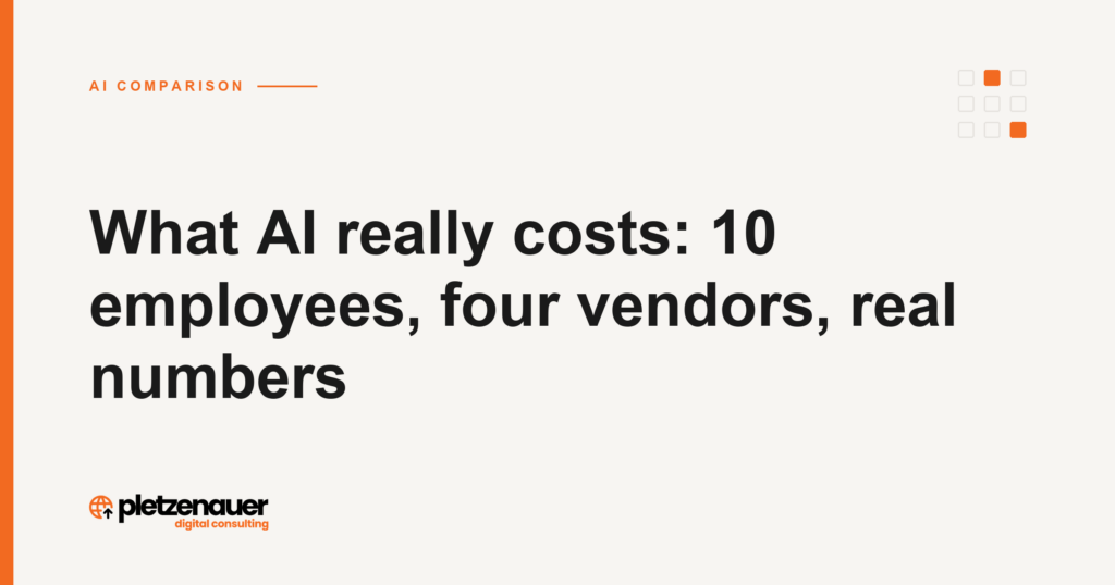 What AI really costs: 10 employees, four vendors, real numbers